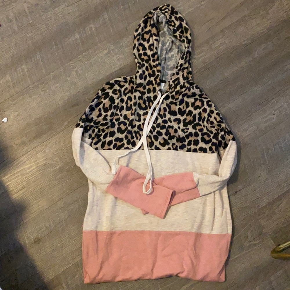 Color Block Hoodie Shift Dress